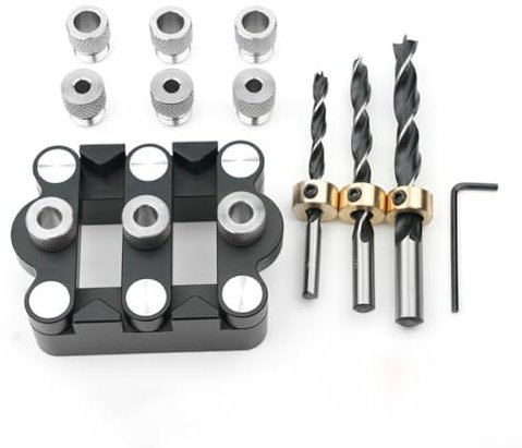 Dima di tassello regolabile con design autocentrante per tutti i tuoi progetti di falegnameria in legno (nero)