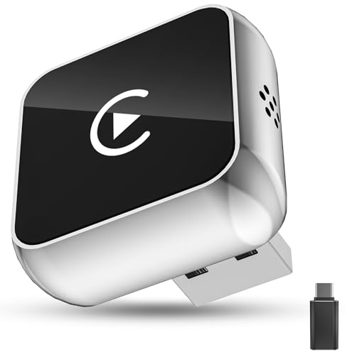 Adattatore Wireless Android Auto CarPlay 2-in-1 USB Type-C per Apple, Chiavetta Dongle Compatibile con IPhone IOS 10+ e Android 11+, Plug & Play per Auto