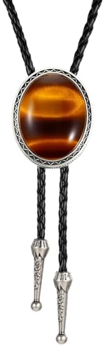 ElevateTech Bolo-Krawatte Für Herren Lariat Halskette Leder Rodeo Anhängerfür Modische Halskette Runde Western Cowboy