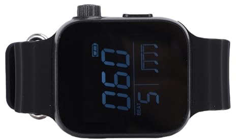 Fabater Digitale Vibrierende Metronomuhr mit Übungsmodus, Elektronisches Tragbares Metronom für Musiker, Silikonarmband