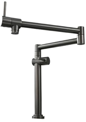 Rubinetto for lavello da cucina a parete, pieghevole ed estensibile, in ottone, con due maniglie, solo for acqua fredda Funzionamento flessibile