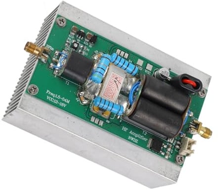YWBL-WH Amplificatore di Potenza a Onde Corte, Amplificatore Lineare RF HF da 30 W con Dissipatore di Calore per Radioamatori, Connettore Femmina SMA, DC12-16V 1,5-54 MHz