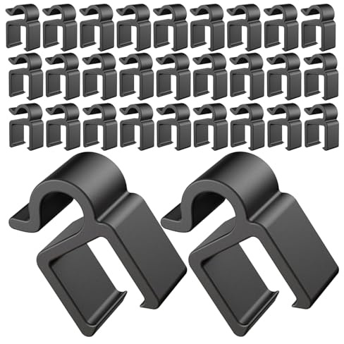 60pcs Black Plastic Mic Cable Clips for Mic Stand Cable | Xlr Wires and Mic Cable Fit, One-handed Quick Clip Mount, Wide Silicone Lining with Adjustable Angles