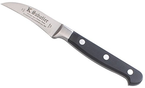 K SABATIER - Office Bec D'Oiseau 7 Cm Gamme Bellevue - Acier Inoxydable - Manche Noir - 100% Forge - Entièrement Fabrique en France