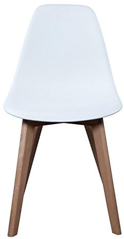 The Home deco Factory Hd3074 Lot de 4 Chaises Scandinave, Bois/Pp, Blanc, 46,2 X 52 X 86,4 cm