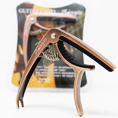 Capodastre Adagio pro Deluxe pour guitares acoustiques et électriques avec libération rapide et extracteur de pince en bronze