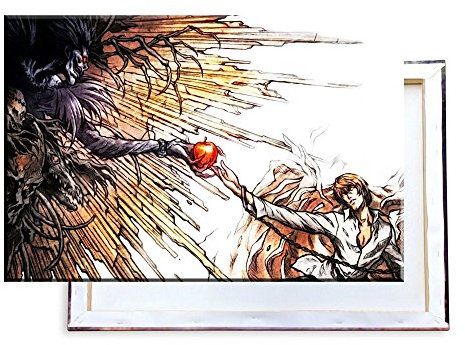 Unified Distribution Death Note Light Yagami Ryuk - 100x70 cm - Bilder & Kunstdrucke fertig auf Leinwand aufgespannt und in erstklassiger Druckqualität