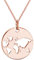MATERIA Rosegold Kette Anhänger Weltkugel - 925 Silber Kettenanhänger Welt Erde rose gold 42 + 5cm in Etui KA-438