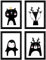 Nacnic Set von 4 Blättern Hirsch, Eisbär, Pinguin und Katze. Poster von Tieren. A3 Größe mit Rahmen