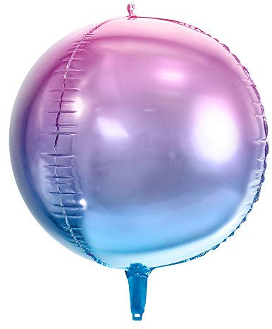 Ombre Folienballon Kugel in Violett-Blau, Größe: 35cm, Helium Ballon Geburtstag Dekoration
