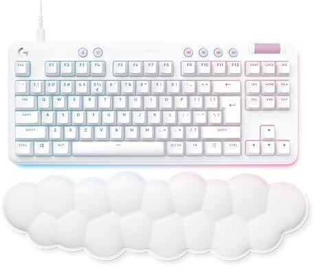 Logitech G G713 Tastiera Cablata Per Gaming Con Luce RGB LIGHTSYNC, Tactile Switch (GX Marrone) e Supporto Per Tastiera, Compatibile Con PC e Mac, White Mist