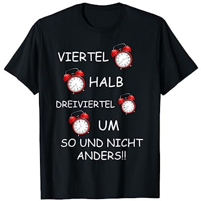viertel halb dreiviertel um | Ossi Uhrzeiten | FDJ Lustiges T-Shirt