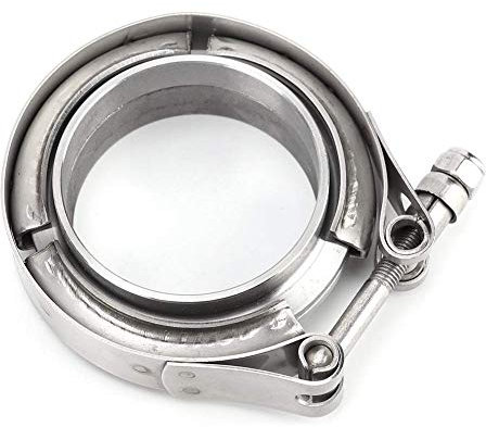 Auspuff Klemmflansch Flansch, 2,25 Zoll Abgasschellenflansch Turbo Auspuff Down Pipe Edelstahl V-Band Clamp 2pcs Flansch Kit