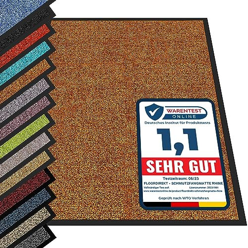 etm® Schmutzfangmatte - Fußmatte in vielen Größen - Türmatte Fußabstreifer für Haustür innen und außen (Braun, 60x90 cm)