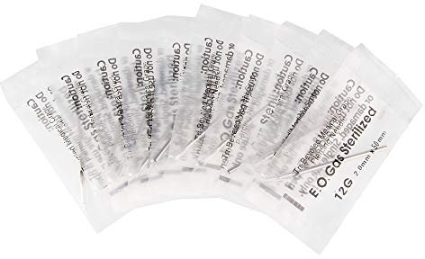 Weimob Sterile Piercing Nadeln Einweg Edelstahl Piercingnadel Chirurgisch Piercingkanüle Ohr Nase Bauch Zunge Nabel Nippel Augenbraue 12G 10PCS/Packung EINWEG