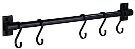 PEPAXON Hakenleiste Küche Hakenleiste Küchenhelfer Hängeleiste Küchenhalter Hängeleiste Bad Hakenleiste Pfannenhalt (30cm-5 Haken)