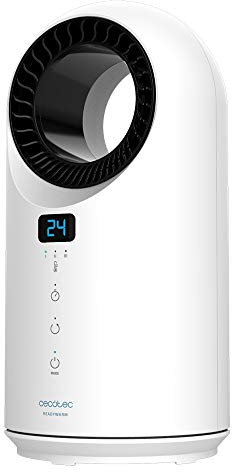 Cecotec Calefactor Bajo Consumo Ready Warm 8200 Bladeless. Potencia 1500 W, Mando a Distancia, Pantalla LED, Control táctil, 3 Modos, Oscilación 60º, Temporizador, Triple Sistema de Seguridad
