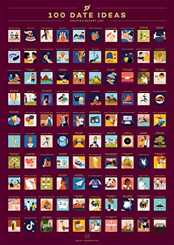 Enno Vatti Rubbelposter Date - 100 Date-Ideen für Paare, Bucket List Plakat, Paargeschenk zum Jahrestag - Rubbelposter für Kreative Unternehmungen und Einzigartige Erlebnisse - 42 x 59,4 cm