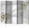 murando Raumteiler Foto Paravent 3D Effekt 225x172 cm beidseitig auf Vlies-Leinwand Bedruckt Trennwand Spanische Wand Sichtschutz Raumtrenner Design weiß Diamant Ornament a-A-0260-z-c