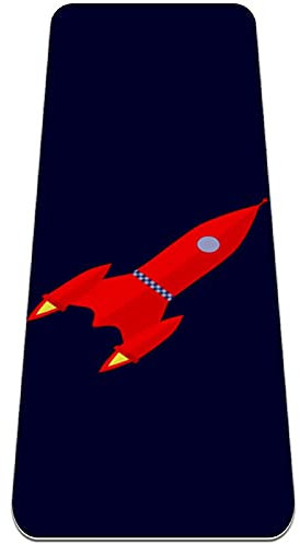 Eslifey Space Rocket Yogamatte, dick, rutschfest, für Damen und Mädchen, Trainingsmatte, weiche Pilates-Matten, (183 x 61 cm, 0,6 cm dick)