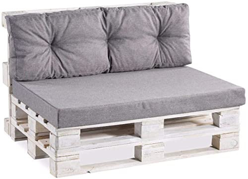 Gutekissen® Palettenkissen Palettenauflagen PPF (Sitzkissen 120x60 glatt, Grau)