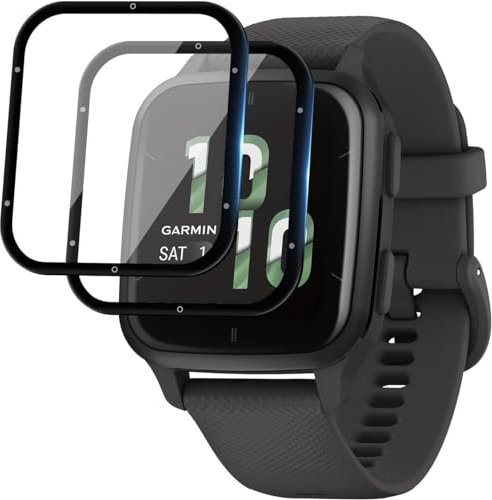 SeNool Protection Écran Compatible avec Garmin Venu Sq 2/Music Edition [2 Pièces], 3D Full Coverage, Anti-Rayure Film de Protection