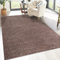 carpet city Shaggy Hochflor Teppich - 150x150 cm Quadratisch - Braun - Langflor Wohnzimmerteppich - Einfarbig Uni Modern - Flauschig-Weiche Teppiche Schlafzimmer Deko