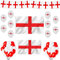 38Pcs Euro Cup England Party Pack - Large 5x3Ft, 8x5Ft Flags,Bunting,Balloons Football Cricket World Cup St George Day Decoration