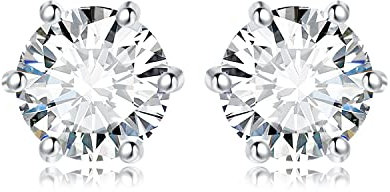 JewelryPalace Rundschliff 2ct Zirkonia Solitär Ohrstecker Silber 925 Damen, Simulierter Diamant Braut Schmuck Set, Ohrringe Silber Mädchen Edelstein,Ohrstecker Silber Klein mit Stein Geschenk Frauen