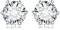 JewelryPalace 2ct Classique Boucles d'oreilles Taille Rond Solitaire Cubic Zirconia Argent 925 Femme, Or Blanc 14k Petite Clous d'oreilles Pierre Fille, Diamant Simulé Ensemble Bijoux Mariee Mariage