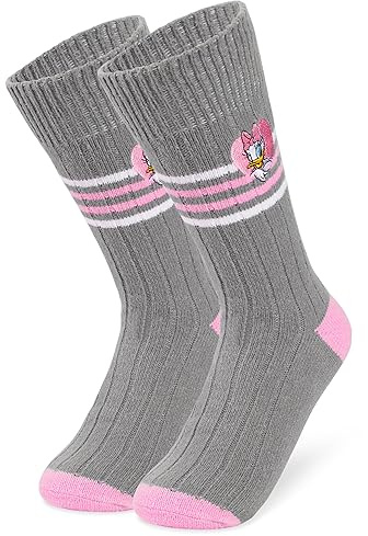 Disney Slipper Socks for Women & Teens UK Size 2.5-7.5, Warm Non Slip Casual Grip Socks, Soft & Breathable, Gifts for Her