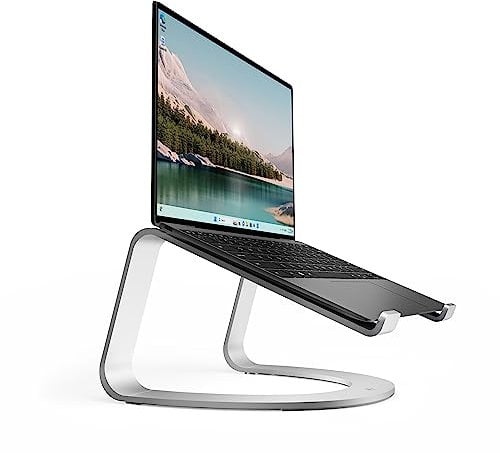Twelve South Curve SE für MacBooks und Laptops | Aluminium Ergonomischer Desktop-Kühlständer für Zuhause oder Büro, Silber