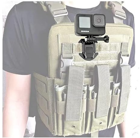Lupholue Tactical Vest Base Connection - Soporte Giratorio con Soporte Giratorio for GoPro Hero 12, 11, 10, 9, 8, 7, (2018), 6 5, Hero Black, Session, Xiaomi Yi, SJCAM, dji Osmo Action