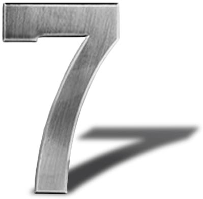 Hausnummer aus Edelstahl selbstklebend – Höhe 12 cm – Straßennummer – Design-Türnummer (8). (7)