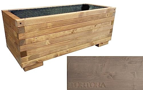 TOTAL WOOD 2012, Jardinera Modelo ISI, en Madera Vidrio Impregnada para Plantas con Vaina Interior, Complemento de Decoración, Made in Italy También a Medida (70x40x40, Gris ceniciento)