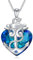 YAFEINI Anker Halskette für Damen 925 Sterling Silber Blau Ozean Herz Nautische Anhänger Kette Kristall Schmuck Weihnachten Geschenk für Mädchen Mutter Tochter (Anker Halskette)