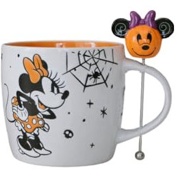 Disney Taza agitadora de Halloween con diseño de Mickey o Minnie Mouse | Lindo regalo de inauguración de la casa de cerámica para hombres, mujeres y niños | Licenciatario oficial | Juego de 1 taza