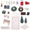27PCS Wichteltür Zubehör Set,Weihnachtswichtel Tür Set Weihnachtsdeko Elfentür, Miniatur Wichteltür Komplettset mit Miniatur Briefkästen, Zäun, Leiter, Stiefel, Kranz, Feentür, Wichteltür
