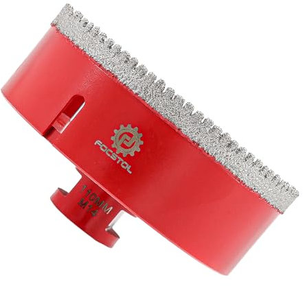 Foret Diamant Carrelage 110mm - FOCSTOL Scie Cloche Diamant pour Porcelaine Céramique Carrelage Marbre Granit M14 Filetage pour Meuleuse d'Angle