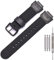 16mm Ersatzarmband kompatibel mit Casio GA100 110 120 700 2100 DW5600 6900 AWG-M100 GW9400 Nylon Leder Armband Uhr Zubehör Strap (Black Black Button)