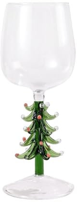 Kalttoy Eleganti bicchieri da vino di Natale Albero di Natale Tazza di vetro Decorativi Bicchieri da vino per regalo di festa Tazza di vetro Albero di Natale Calice Festiva-Atmosfera