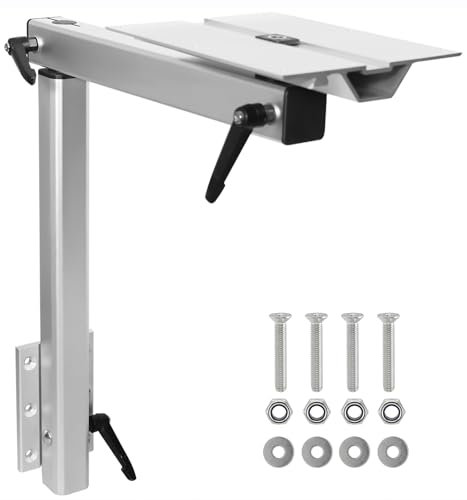 HWHongRV Soporte de pata de mesa extraíble giratorio de 360 grados de aleación de aluminio de alta calidad, accesorios ajustables para caravana, pontón, camión, cámper, remolque de viaje (blanco