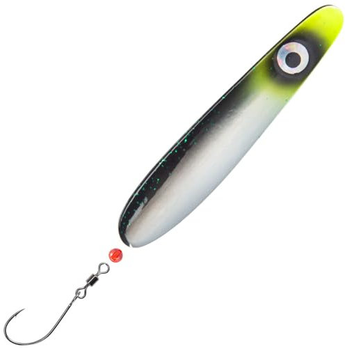 Troutwerk Inline Blinker 22g 7,4cm - Meerforellenblinker, Troutwerk Farbe:schwarz/silberfarben/gelber Kopf