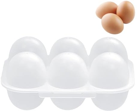 6 contenitori per uova, 6 scatole per uova a griglia, trasparenti, per frigorifero, campeggio, picnic, escursioni, viaggi, all'aperto, portauova, porta uova