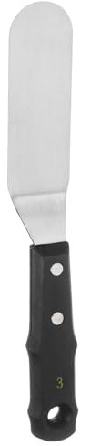 QUARKZMAN No.3 Couteau à Palettes de Peinture, Spatule Ronde en Acier Inoxydable, avec Manche en Bois pour Peinture à l'Huile Acrylique, Mélange de Couleurs Sur Toile, Étalement