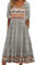 ABYOVRT Robe Longue Femme Col Round Robe à Manches Courtes Boho Décontractée Imprimé Floral Vacances Maxi Ete Robe Chic et Elegant Casual Dress avec Deux Poches,XL