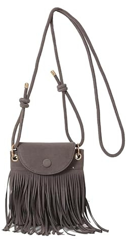 TIAASTAP Kleine Handtasche mit Quaste - Hippie Kostüm Damen Crossbody Bag - Boho Y2K Vintage 70er Mode Umhängetasche - Flower Power Accessoires