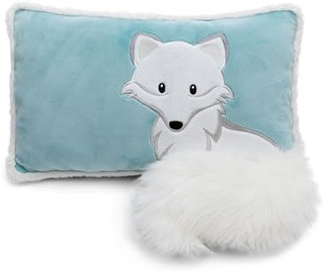 NICI Kinder Kissen Polarfuchs Vanja 43x25cm Blau - Flauschiges Kuschelkissen für Jungen, Mädchen, Babys und Kuscheltierliebhaber: Ideal für Zuhause, Kindergarten oder Unterwegs - 61306