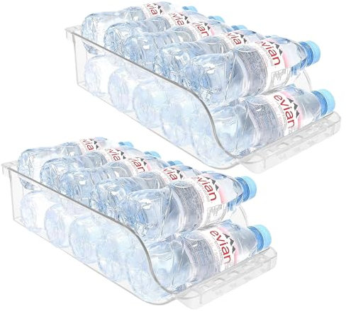 2 Pack Organizador Nevera Latas, Dispensador Latas y Botellines Frigorifico, Dispensador Latas Conserva Ajustable para Bebida Cerveza Soda Refrescos Bebidas, Transparente