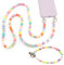 Qiciqinoone Handykette Universal 2 Stück, Handyanhänger, Perlen Handykette Universal zum Umhängen inkl, Bunte Acryl-Perlen Handykette Taschenkette, Handschlaufe, Handygurt, Handyband (Rainbow 120cm)